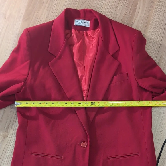 Pierre Dumas Red Blazer Structured Suit Jacket - Picture 3 of 7